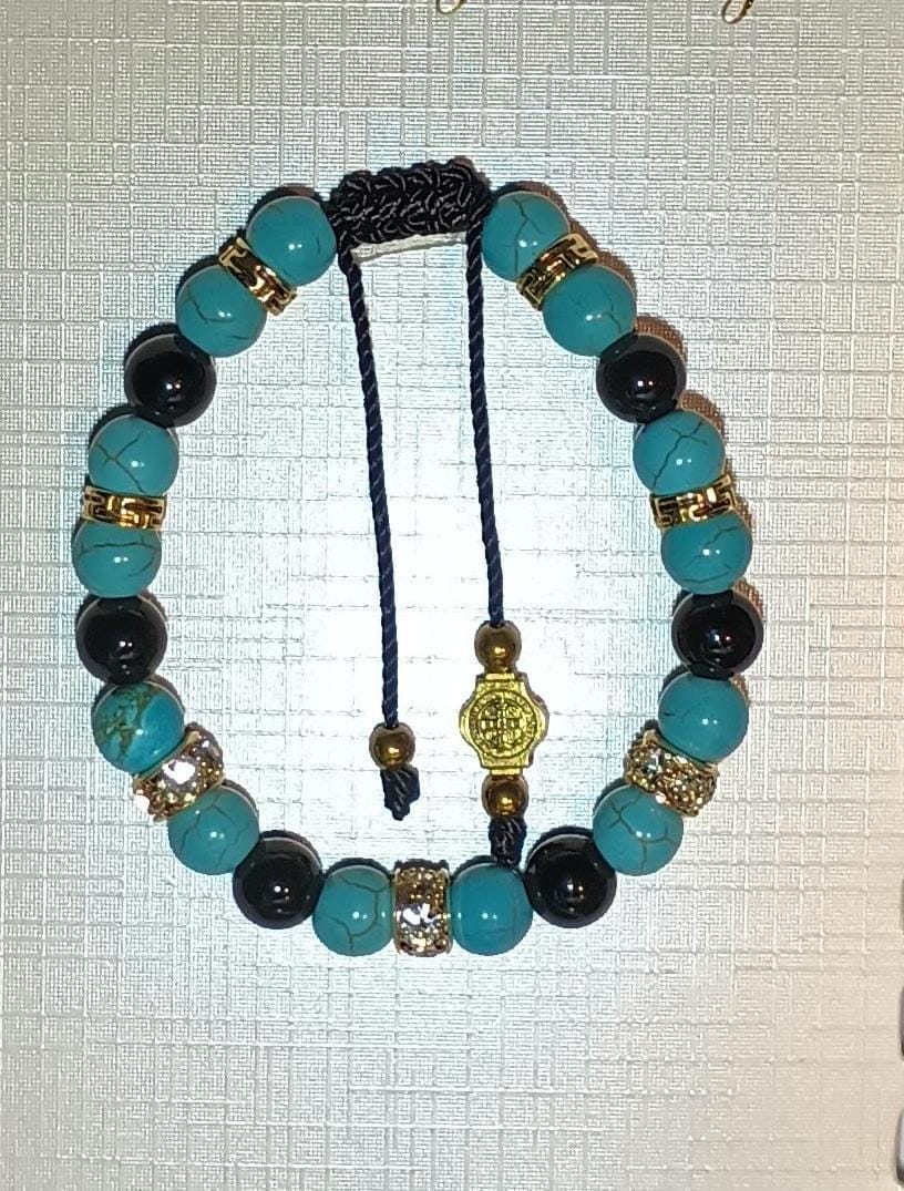 Turquesa brazalete y aretes