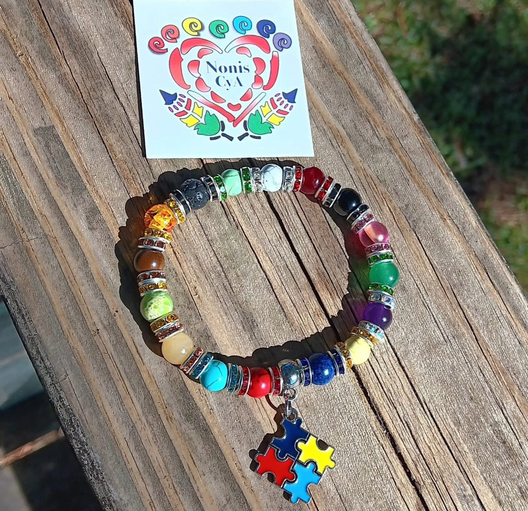 Bracelet with semi-precious stones