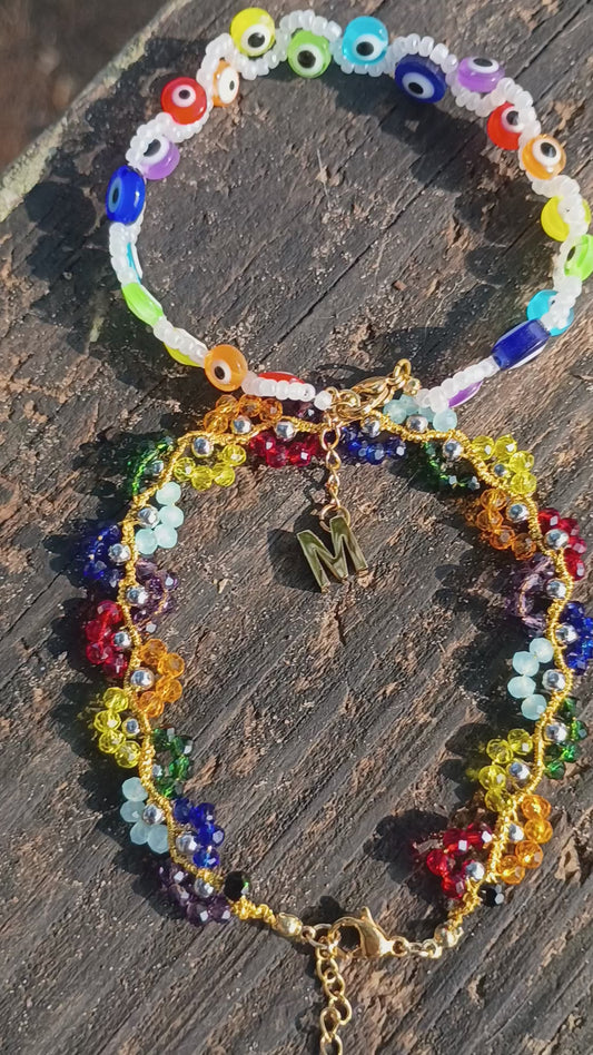 Juego de 2 brazaletes artesanales