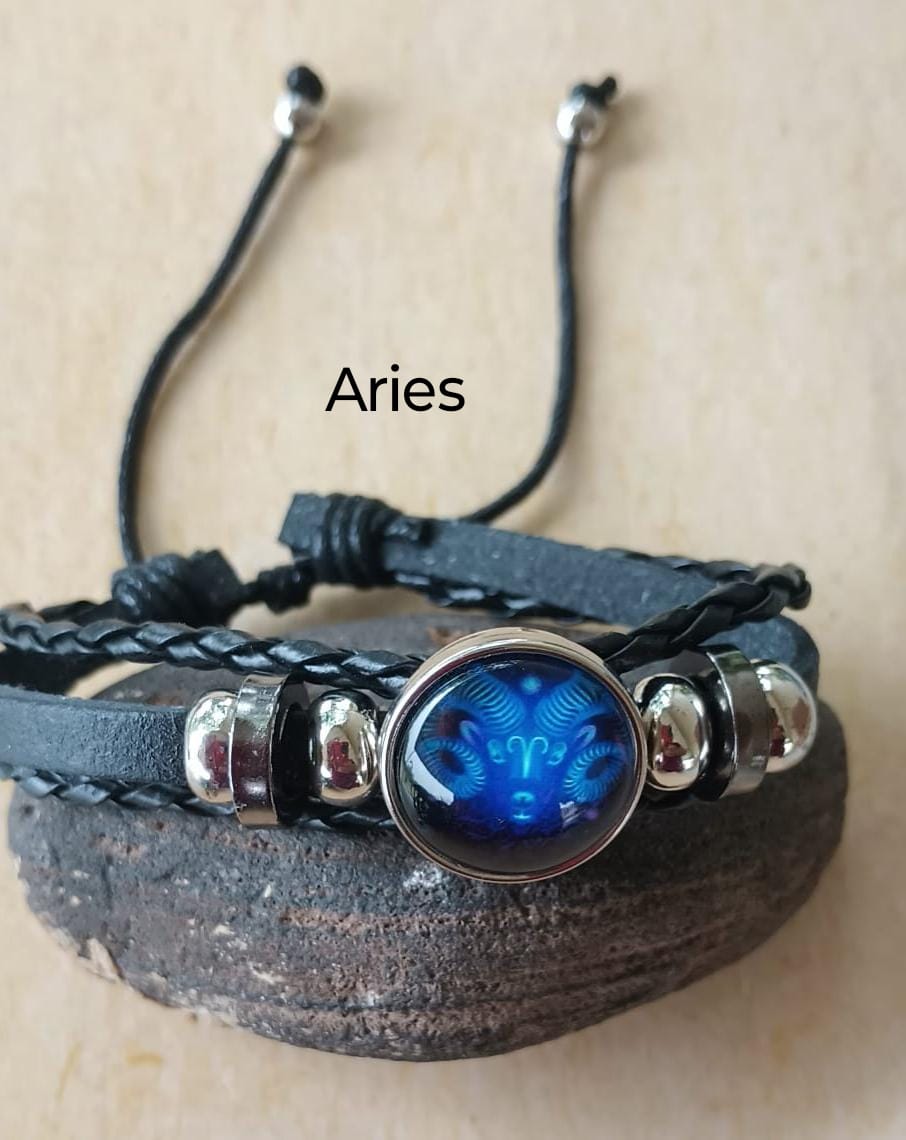 UNISEX. Aries Zodiac brazalete,