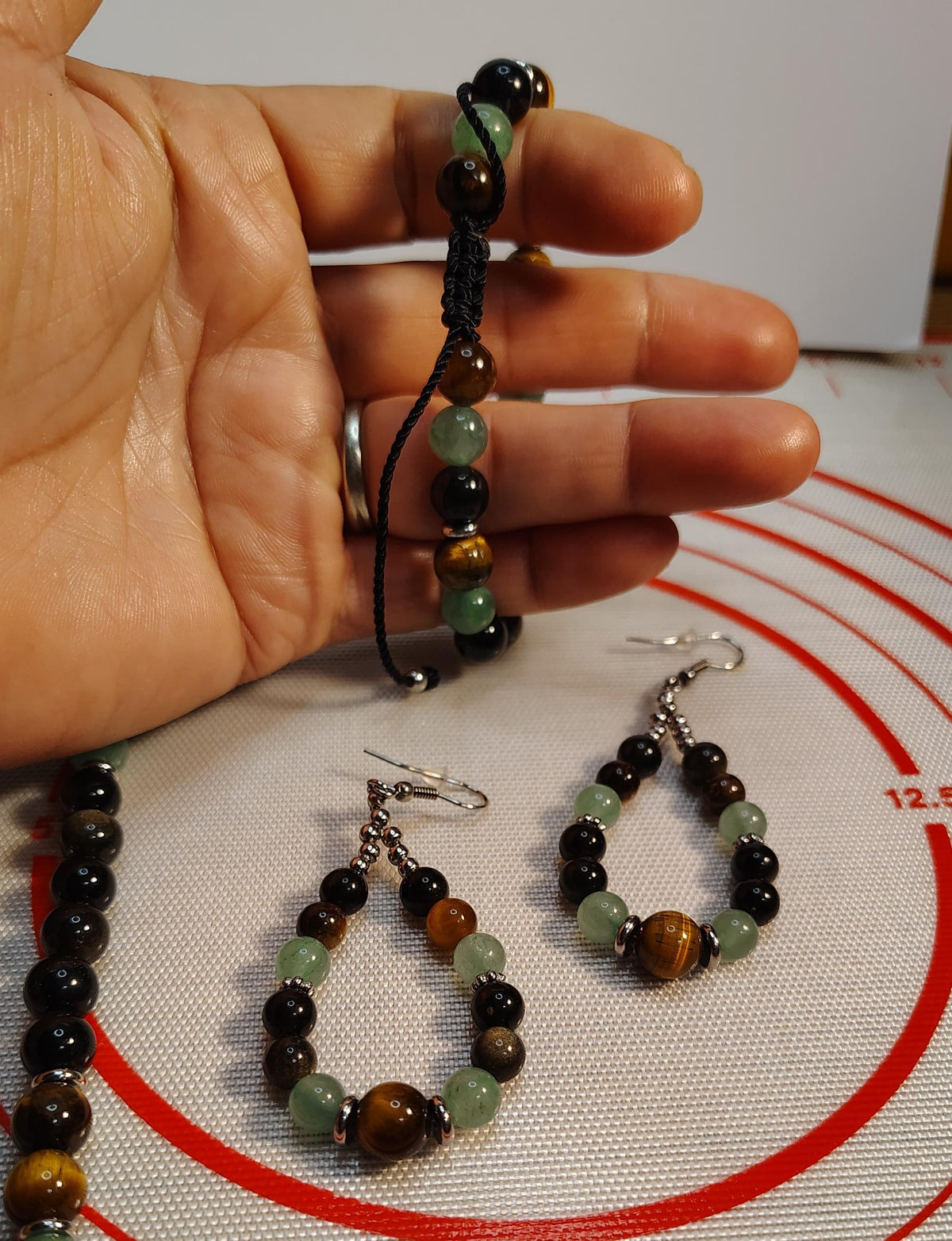 Para la Buena suerte. Juego de collar brazalete y aretes