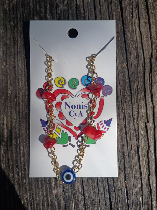 Brazalete Coral y Ojo Turco