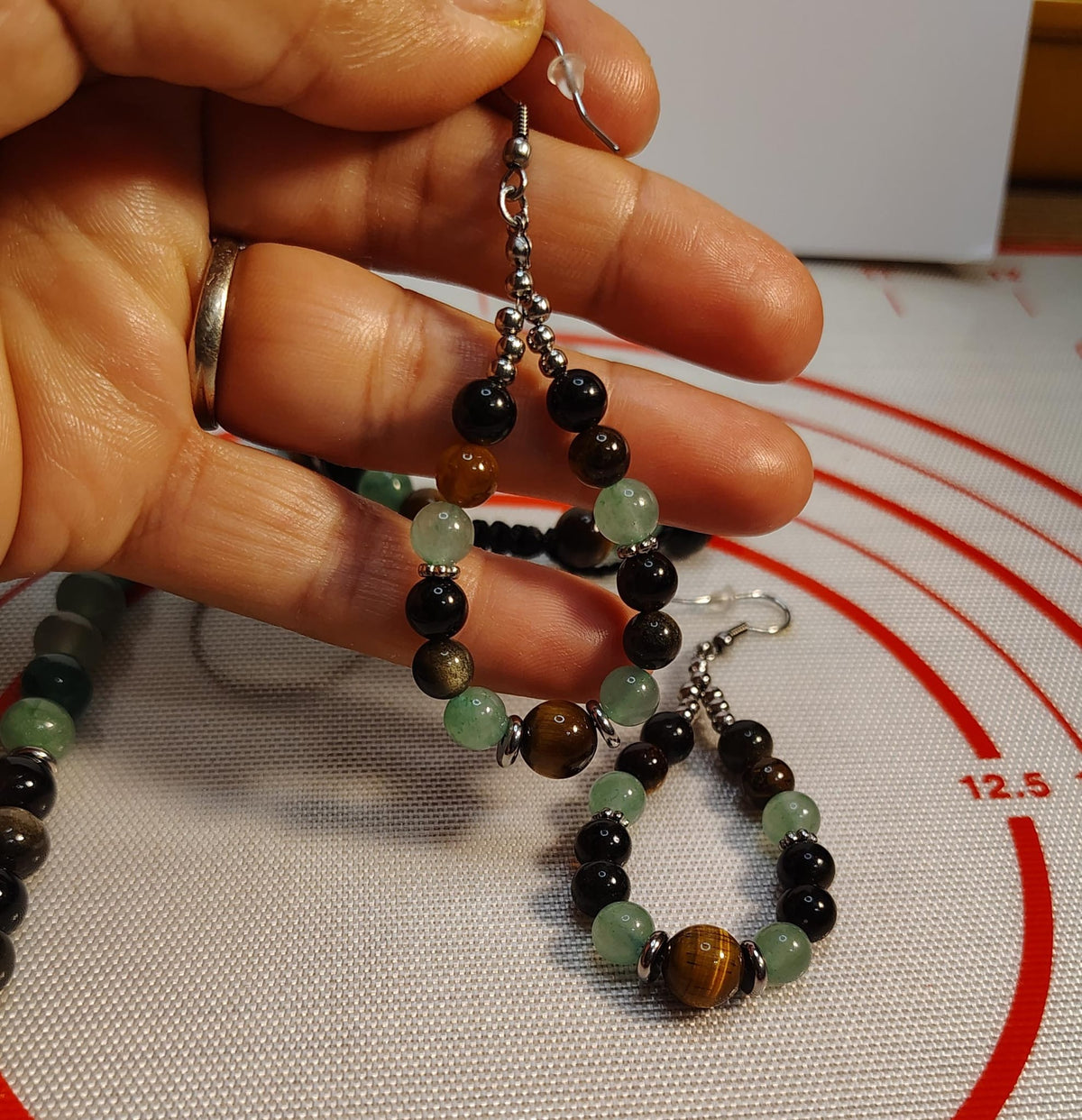 Para la Buena suerte. Juego de collar brazalete y aretes