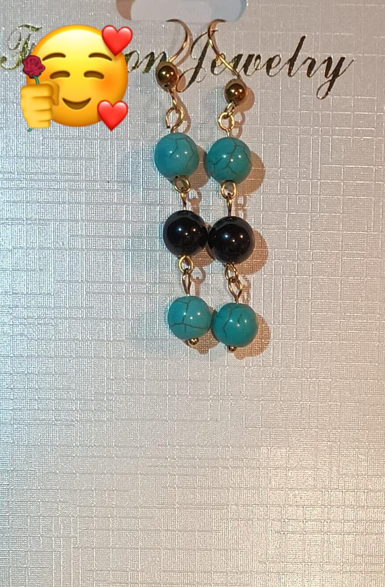 Turquesa brazalete y aretes